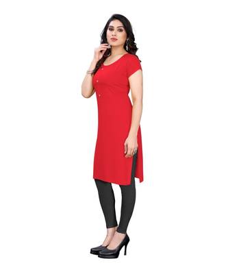 CLOTH BOOST Presenting Rayon printed Short Sleeve Red Kurti 4