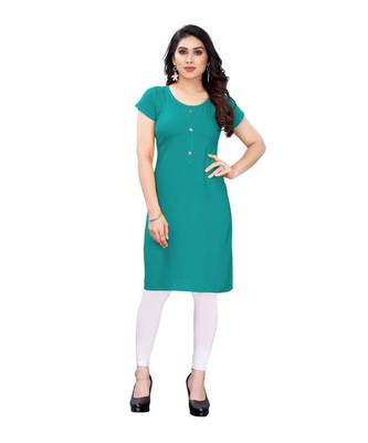 CLOTH BOOST Presenting Rayon printed Short Sleeve Light Green Kurti 1