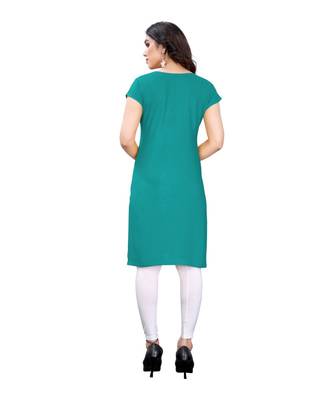 CLOTH BOOST Presenting Rayon printed Short Sleeve Light Green Kurti 2