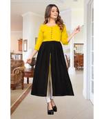 CLOTH BOOST Presenting Rayon printed Short Sleeve Yellow Kurti