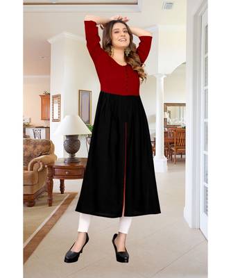 CLOTH BOOST Presenting Rayon printed Short Sleeve Maroon Kurti 3
