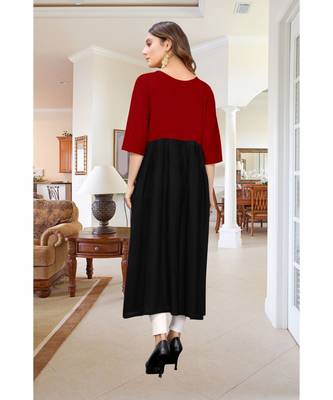 CLOTH BOOST Presenting Rayon printed Short Sleeve Maroon Kurti 4