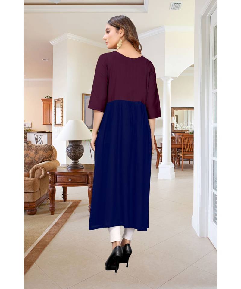 CLOTH BOOST Presenting Rayon printed Short Sleeve Brown Kurti