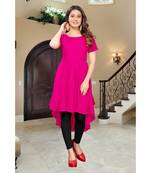 CLOTH BOOST Presenting Rayon printed Short Sleeve Pink Kurti