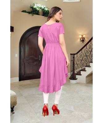 CLOTH BOOST Presenting Rayon printed Short Sleeve Multicolor Kurti 4