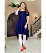 CLOTH BOOST Presenting Rayon printed Short Sleeve Blue Kurti