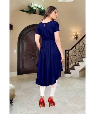 CLOTH BOOST Presenting Rayon printed Short Sleeve Blue Kurti 4