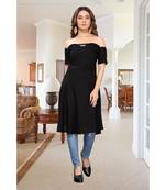 CLOTH BOOST Presenting Rayon printed Short Sleeve Black Kurti