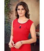 CLOTH BOOST Presenting Rayon printed Sleeveless Red Kurti