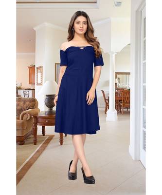 CLOTH BOOST Presenting Rayon printed Half Sleeve Blue Kurti 1