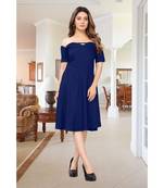 CLOTH BOOST Presenting Rayon printed Half Sleeve Blue Kurti