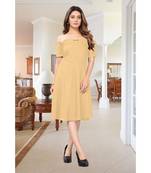 CLOTH BOOST Presenting Rayon printed Half Sleeve Beige Kurti