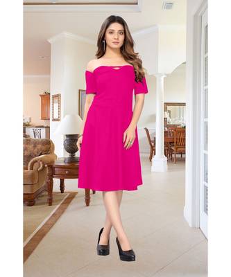 CLOTH BOOST Presenting Rayon printed Half Sleeve Pink Kurti 1