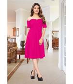 CLOTH BOOST Presenting Rayon printed Half Sleeve Pink Kurti