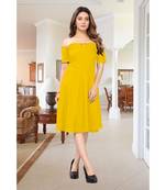 CLOTH BOOST Presenting Rayon printed Half Sleeve Yellow Kurti