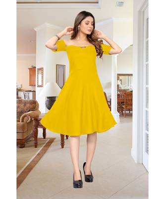 CLOTH BOOST Presenting Rayon printed Half Sleeve Yellow Kurti 3