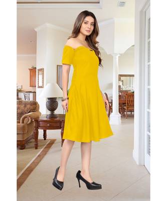 CLOTH BOOST Presenting Rayon printed Half Sleeve Yellow Kurti 4