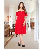 CLOTH BOOST Presenting Rayon printed Half Sleeve Red Kurti