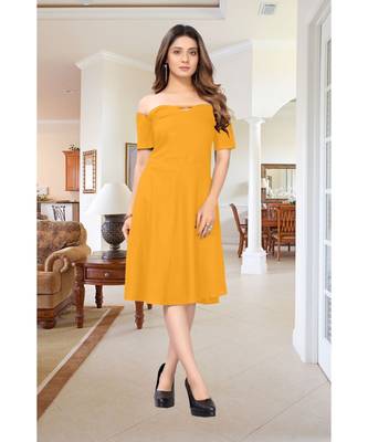 CLOTH BOOST Presenting Rayon printed Half Sleeve Orange Kurti 1