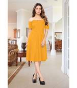 CLOTH BOOST Presenting Rayon printed Half Sleeve Orange Kurti