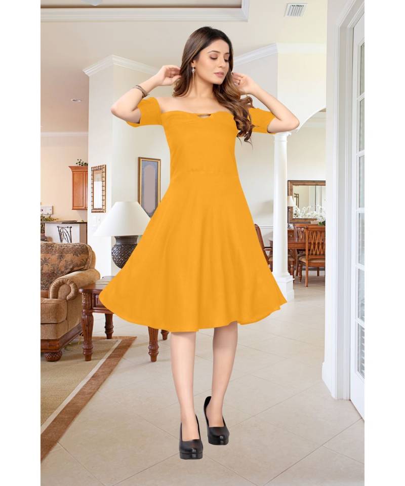 CLOTH BOOST Presenting Rayon printed Half Sleeve Orange Kurti