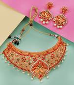Gold Plated Traditional Latest Designe Choker Jewellery Set For Women Girls