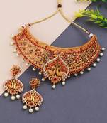 Silver Shine Gold Plated Traditional Latest Designe Choker Jewellery Set For Women Girls