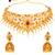 Silver Shine Gold Plated Traditional Latest Designe Choker Bridal Jewellery Set For Women Girls
