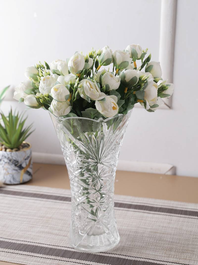 Set of 2 Realistic Charm White Tulip Flower stick