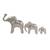 Set Of 3 Golden Cute & Happy Elephant Showpiece