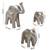 Set Of 3 Golden Cute & Happy Elephant Showpiece