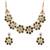 Gold Plated Black Flower Kundan Pearl Necklace With Earring Traditional Jewellery Set For Women