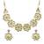 Gold Plated Light Green Flower Kundan Pearl Necklace With Earring Traditional Jewellery Set For Women