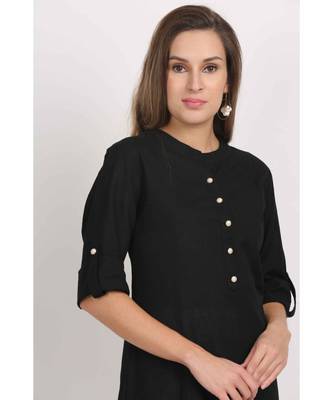 Vibgyor  Black  Cotton Flex  Plain  Kurta 5