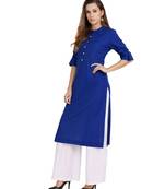 Vibgyor  Blue Cotton Flex  Plain  Kurta