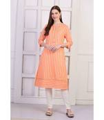 Corporate Festivity  Peach  Cotton Chanderi  Printed  Kurta