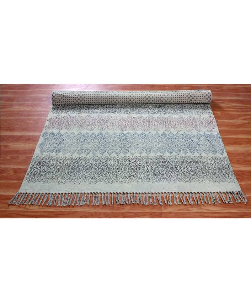 12x18 Ft Outdoor Patio Rug Yoga Garden Rug Hand Block Printed Rug
