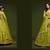 Neon Green Thread, Zari, Dori, and Sequins Embroidered Art Silk Semi Stitched Bridal Lehenga