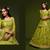 Neon Green Thread, Zari, Dori, and Sequins Embroidered Art Silk Semi Stitched Bridal Lehenga