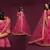 Pink Thread, Zari, Dori, and Sequins Embroidered Art Silk Semi Stitched Bridal Lehenga