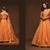 Orange Thread, Zari, Dori, and Sequins Embroidered Art Silk Semi Stitched Bridal Lehenga