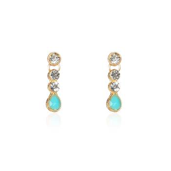 Classy Choker Style Ad Turquoise Stone Necklace Set With Matching Earrings For Women 4