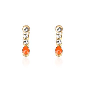 Classy Choker Style Ad Orange Stone Necklace Set With Matching Earrings For Women 4