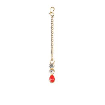 Classy Choker Style Ad Red Stone Necklace Set With Matching Earrings For Women 5