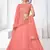 Peach Thread with Sequins embroidered net semi stitched wedding lehenga