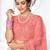 Peach Thread with Sequins embroidered net semi stitched wedding lehenga