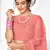 Peach Thread with Sequins embroidered net semi stitched wedding lehenga