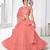 Peach Thread with Sequins embroidered net semi stitched wedding lehenga