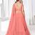 Peach Thread with Sequins embroidered net semi stitched wedding lehenga