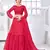 Rani pink Thread with Sequins embroidered net semi stitched party lehenga
